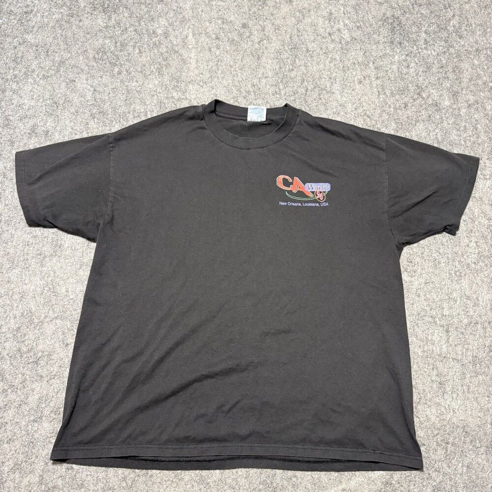 Vintage 90s CA World 96 New Orleans Tech T Shirt XL Hanes Heavyweight Computer